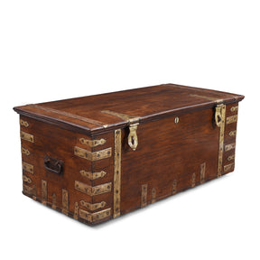 Brass Bound Military Chest From Kutch - 19th Century