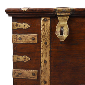 Brass Bound Military Chest From Kutch - 19th Century