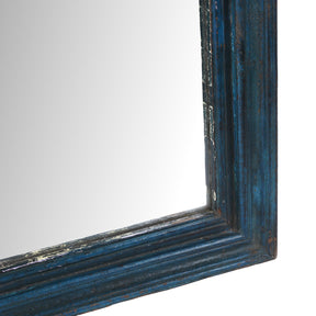 Blue Painted Mirror Made From Old Architectural Teak
