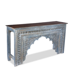 Blue Painted Mango Console Table