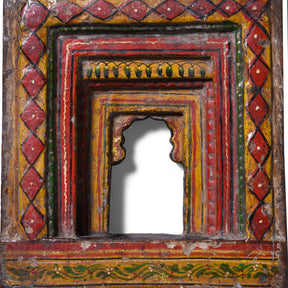 Painted Teak Votive Panel From Andhra Pradesh - 19th Century