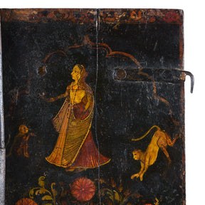 Painted Marwar Window Shutters From Jodhpur - Late 18th Century