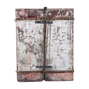 Painted Marwar Window Shutters From Jodhpur - Late 18th Century