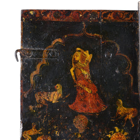 Painted Marwar Window Shutters From Jodhpur - Late 18th Century