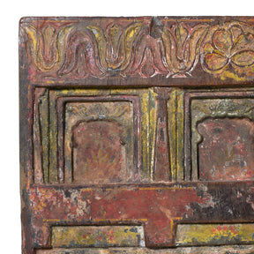 Painted Teak Votive Panel From Andhra Pradesh - 19th Century