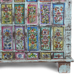 Vintage Painted Indian Pithara Console Chest