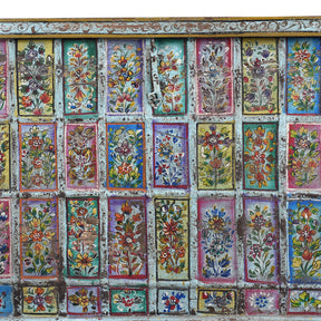 Vintage Painted Indian Pithara Console Chest