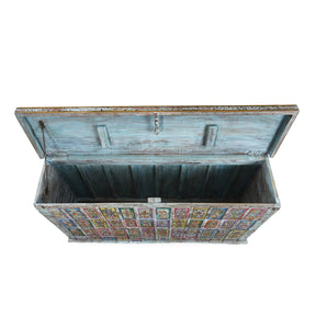 Vintage Painted Indian Pithara Console Chest