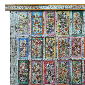 Vintage Painted Indian Pithara Console Chest