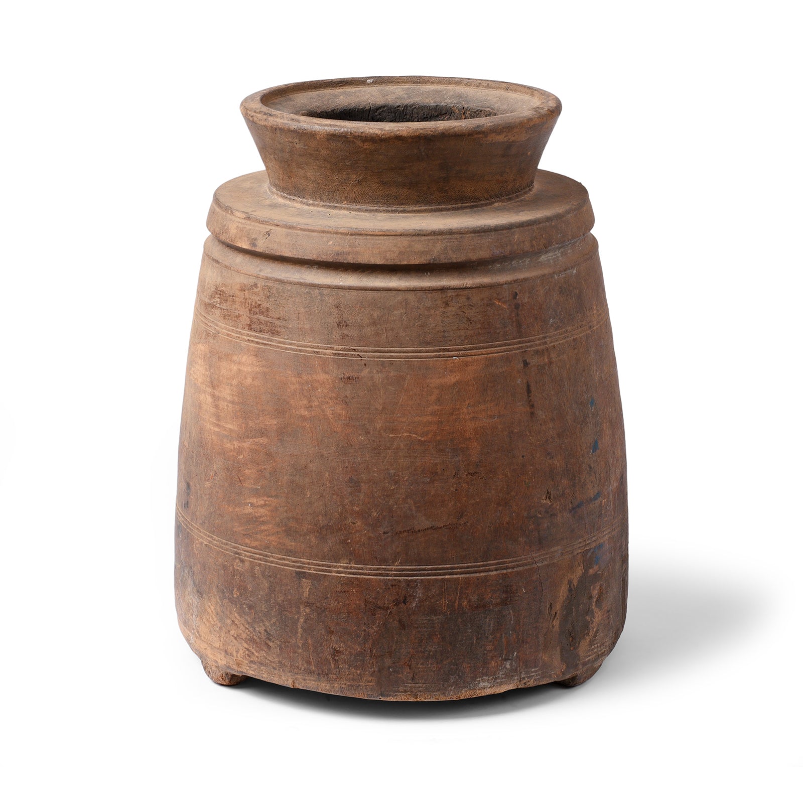 Old Wooden Milk Pot From Himachal Pradesh - Ca 1920