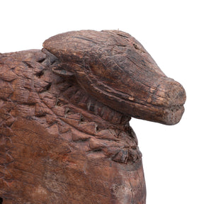 Carved Teak Nandi Bull From Rajasthan - 19th Century