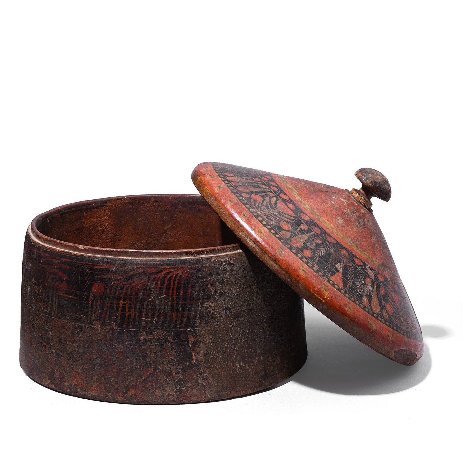 Lacquer Turban Box From Sindh - 19th Century