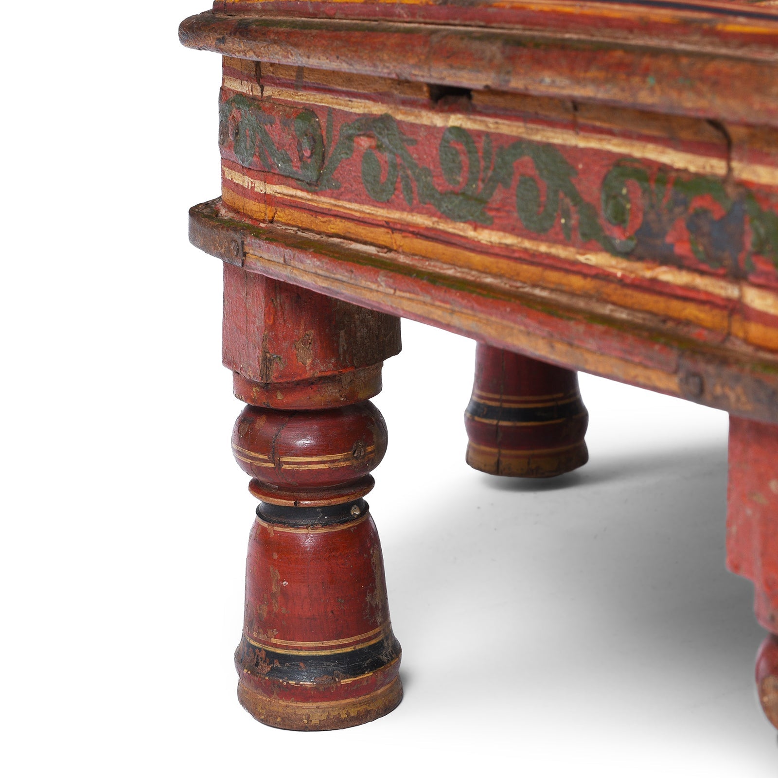 Painted Bajot Low Table From Nagaur - 19th Century