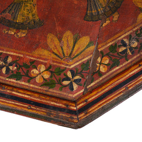 Painted Bajot Low Table From Nagaur - 19th Century