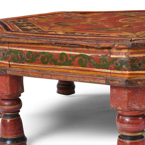 Painted Bajot Low Table From Nagaur - 19th Century