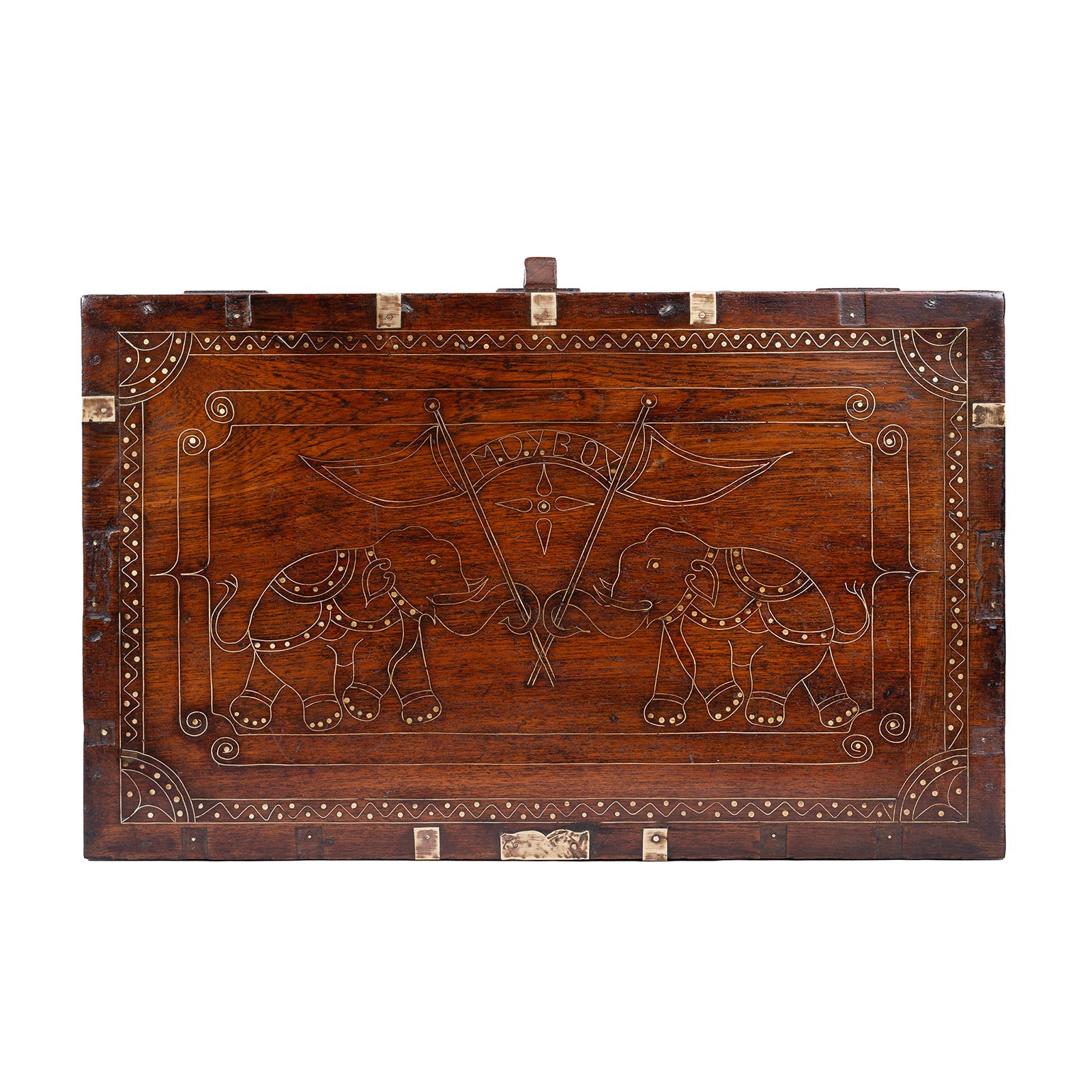 Brass Bound Mandalay Dowry Box - 19th Century