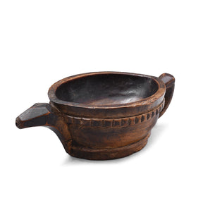 Carved Teak Wood Kharal - Opium Grinder -19th Century