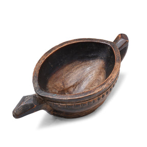 Carved Teak Wood Kharal - Opium Grinder -19th Century