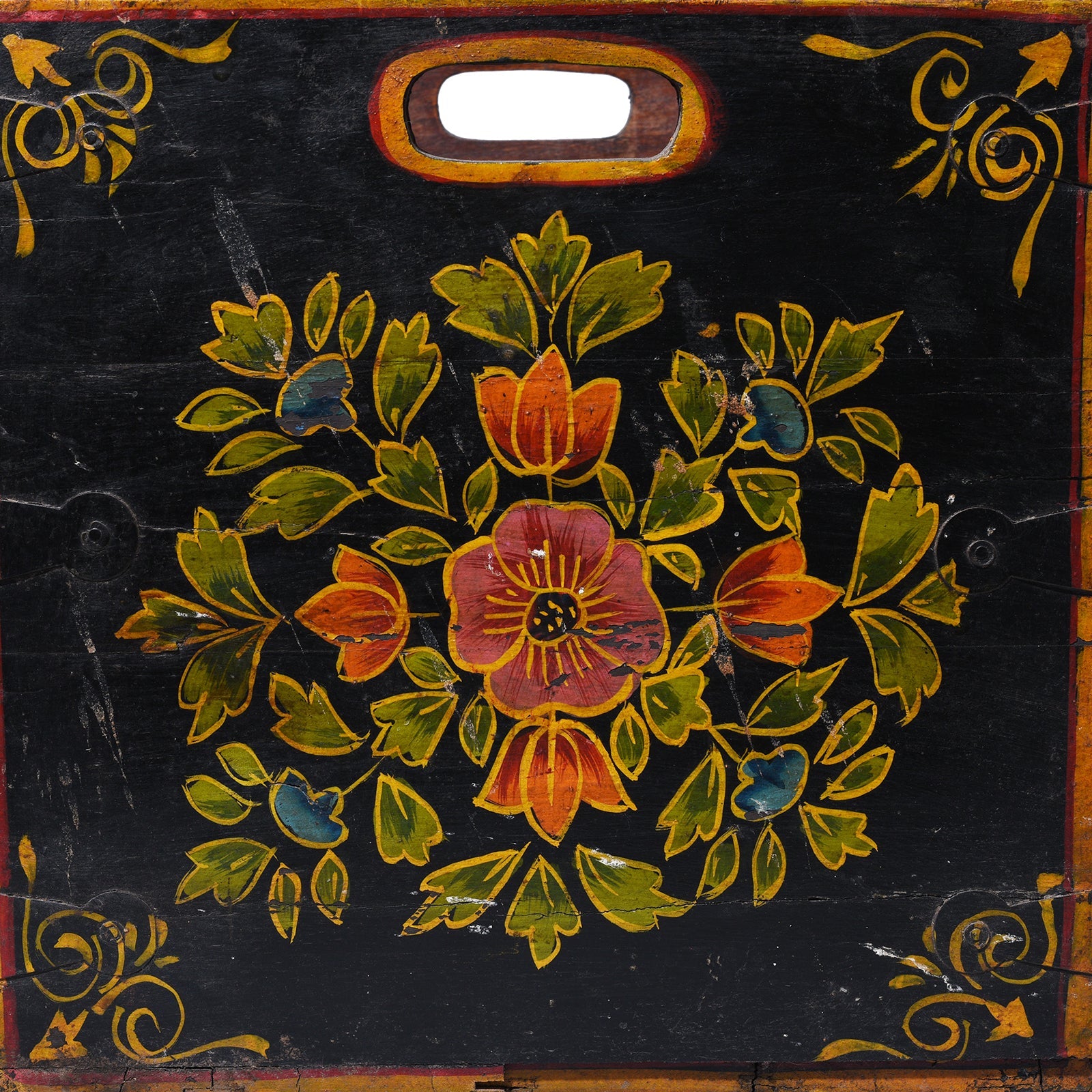 Vintage Black Painted Set Of 3 Planters