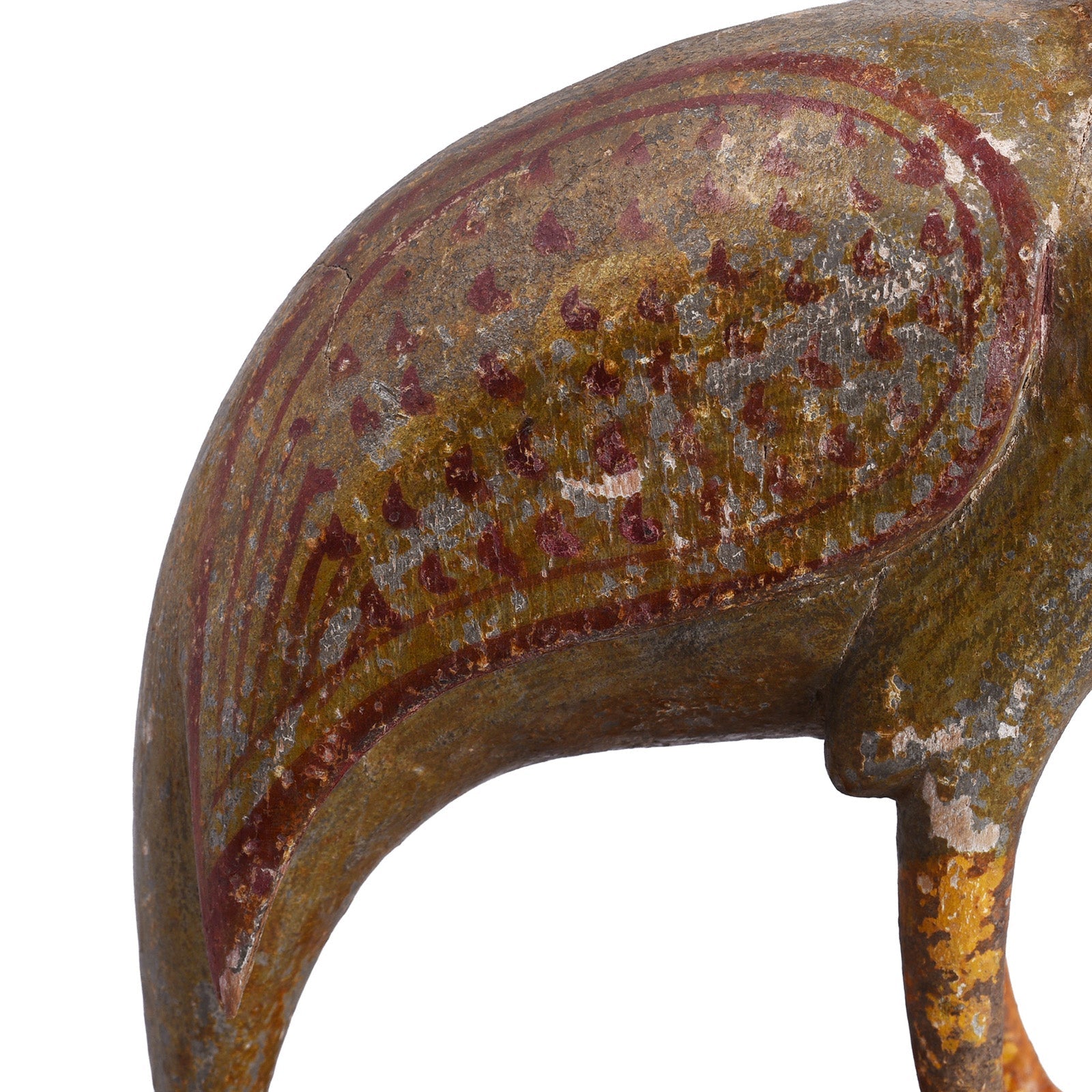 Polychromed Indian Peacock Figure From Surat - Ca 1900