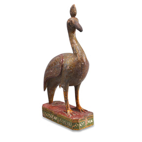 Polychromed Indian Peacock Figure From Surat - Ca 1900