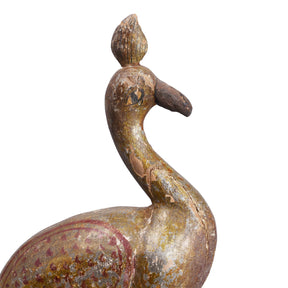 Polychromed Indian Peacock Figure From Surat - Ca 1900