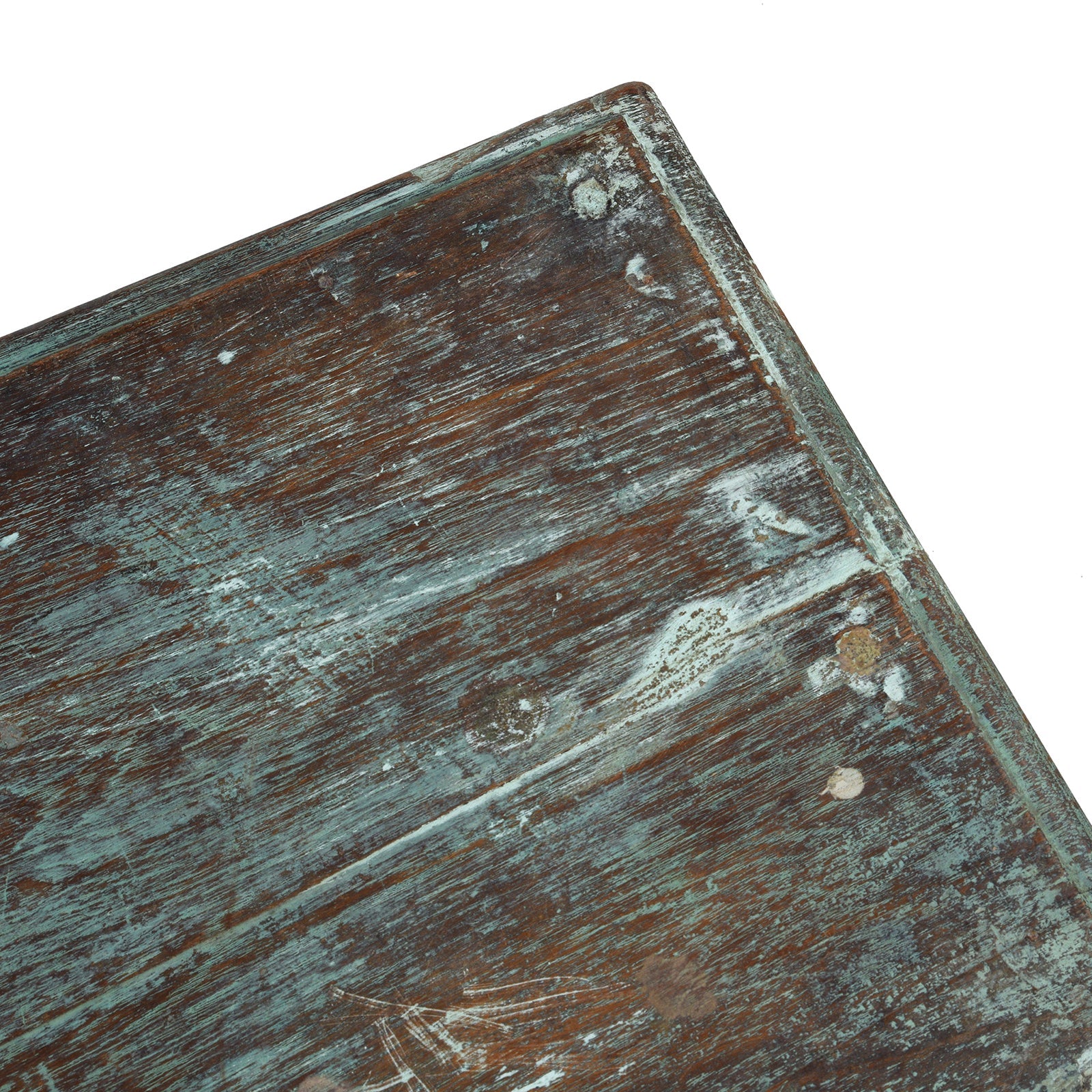 Green Painted Indian Reclaimed Teak Bench