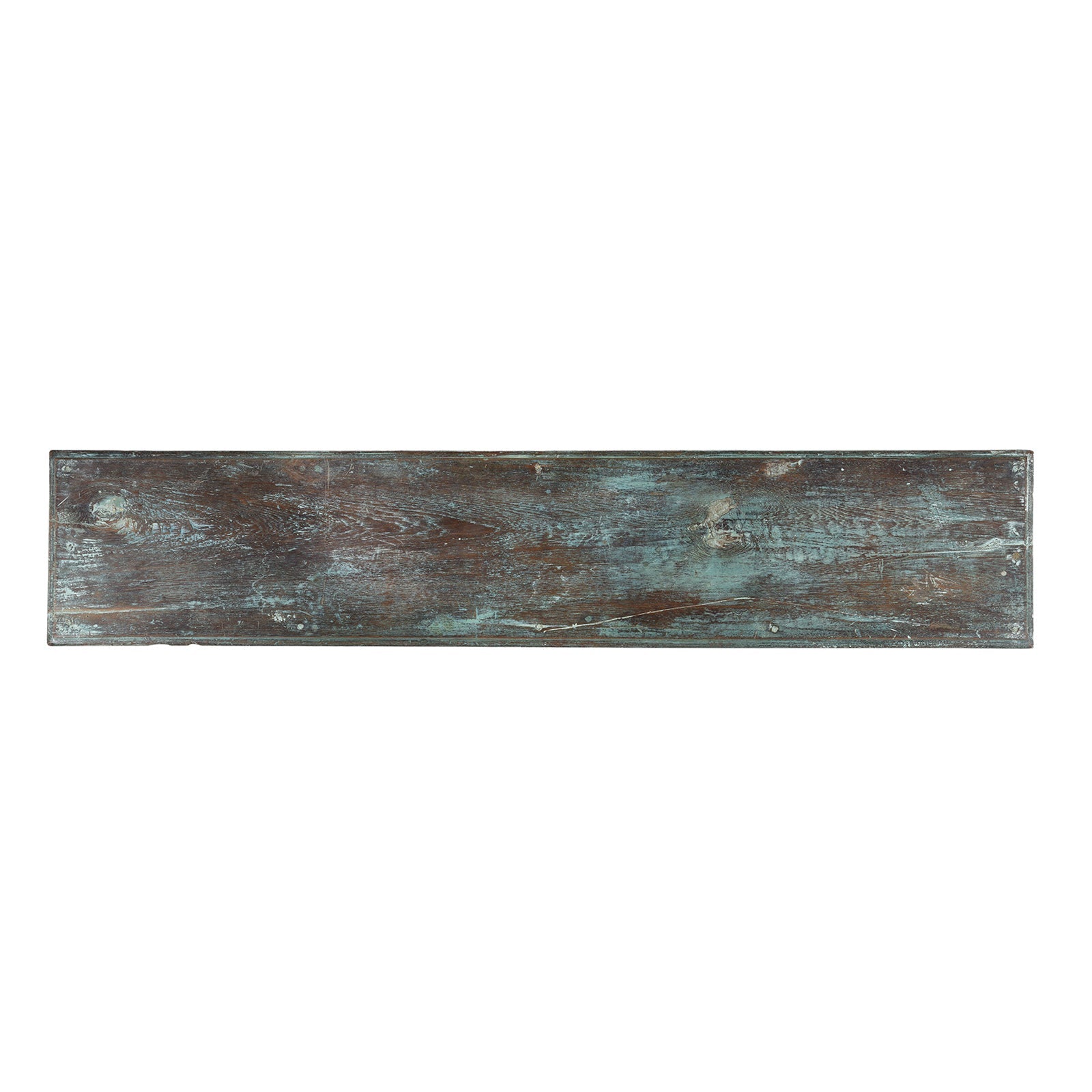 Green Painted Indian Reclaimed Teak Bench