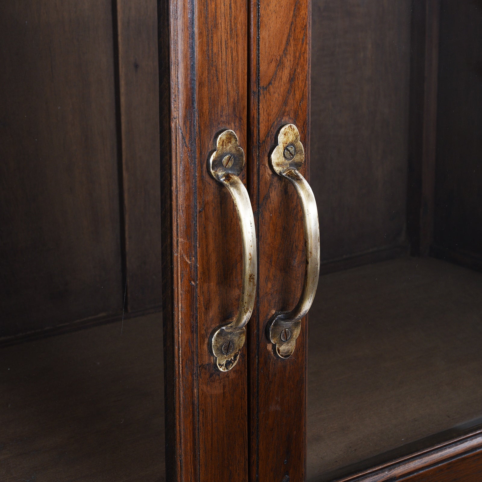 Glazed Teak Anglo Indian Book Cabinet - Ca 1910