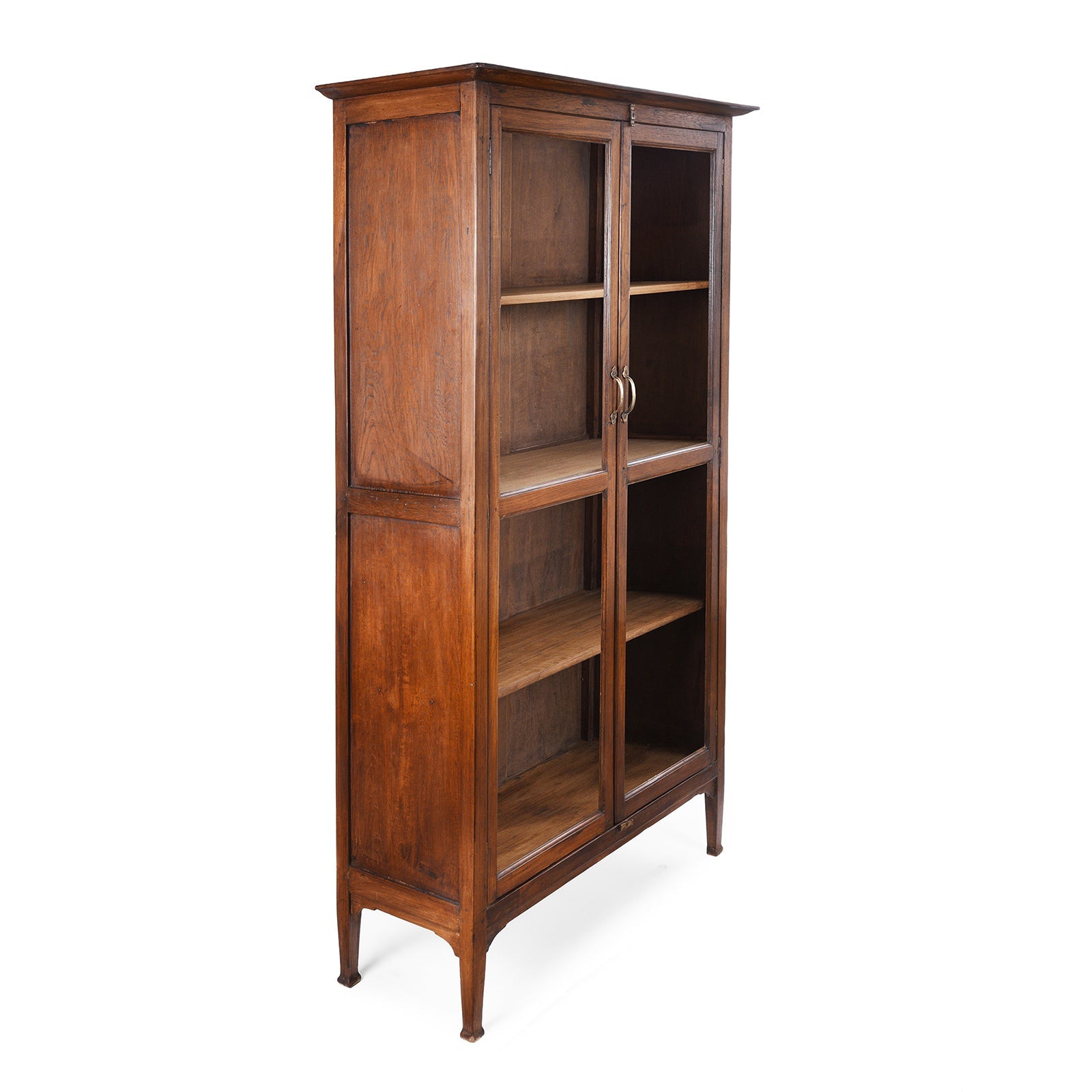Glazed Teak Anglo Indian Book Cabinet - Ca 1910