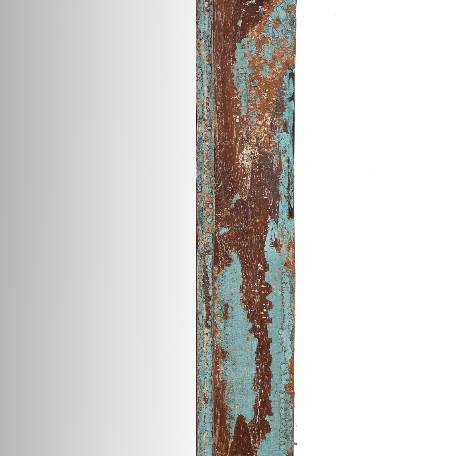 Old Green Painted Teak Mirror