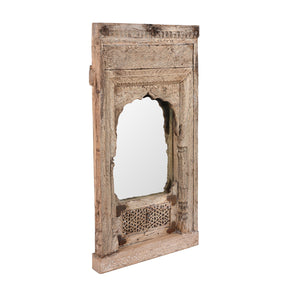 Carved Teak Window Mirror From Punjab - 18th Century