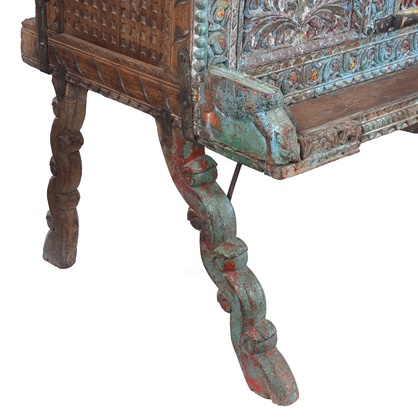 Painted Majus Dowry Chest From Saurashtra - 19th Century