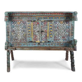 Painted Majus Dowry Chest From Saurashtra - 19th Century