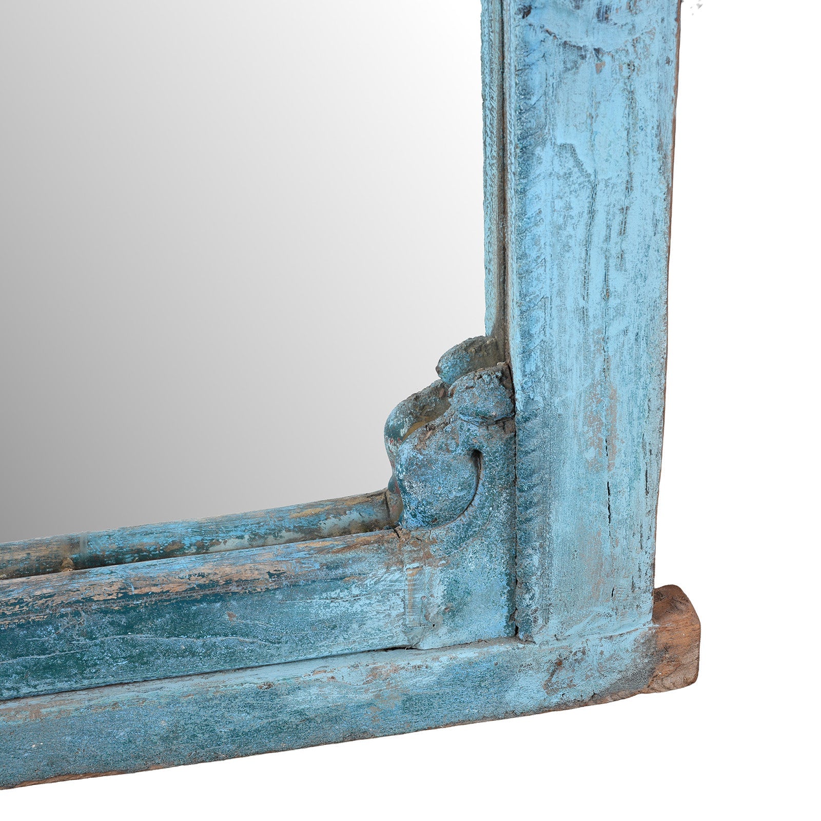 Blue Painted Indian Mihrab Mirror