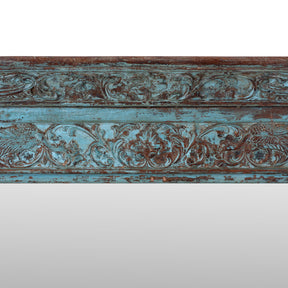 Painted Mirror Made From An Old Teak Window - 19th Century