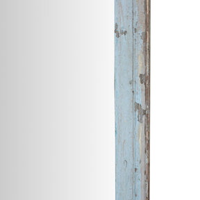 Large Blue Painted Mirror Made From Reclaimed Teak
