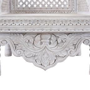Carved And Limed Mango Wood Chair