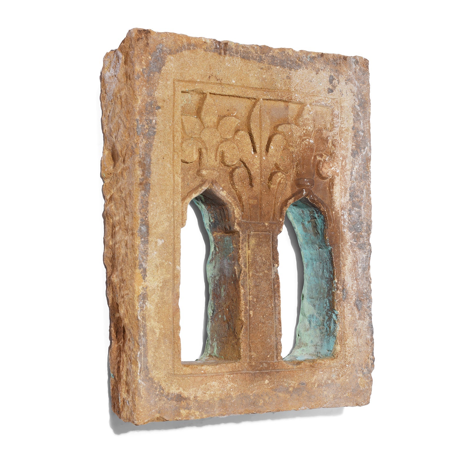Old 2 Way Stone Lamp Niche From Jaisalmer- 19th Century