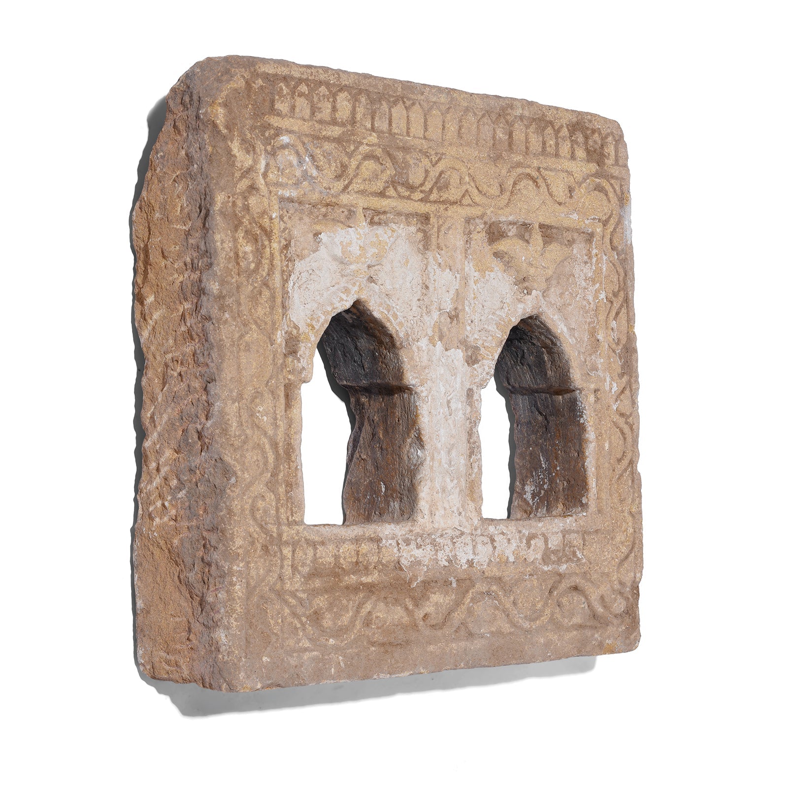 2 Way Stone Lamp Niche From Jaisalmer - 19th Century