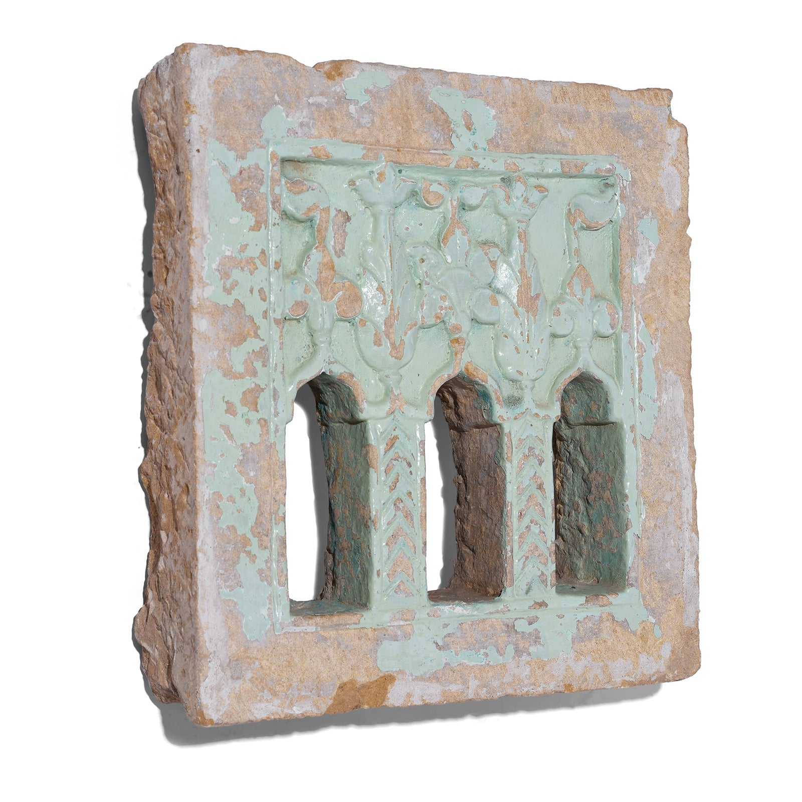 3 Way Stone Lamp Niche from Jaisalmer- 19th Century