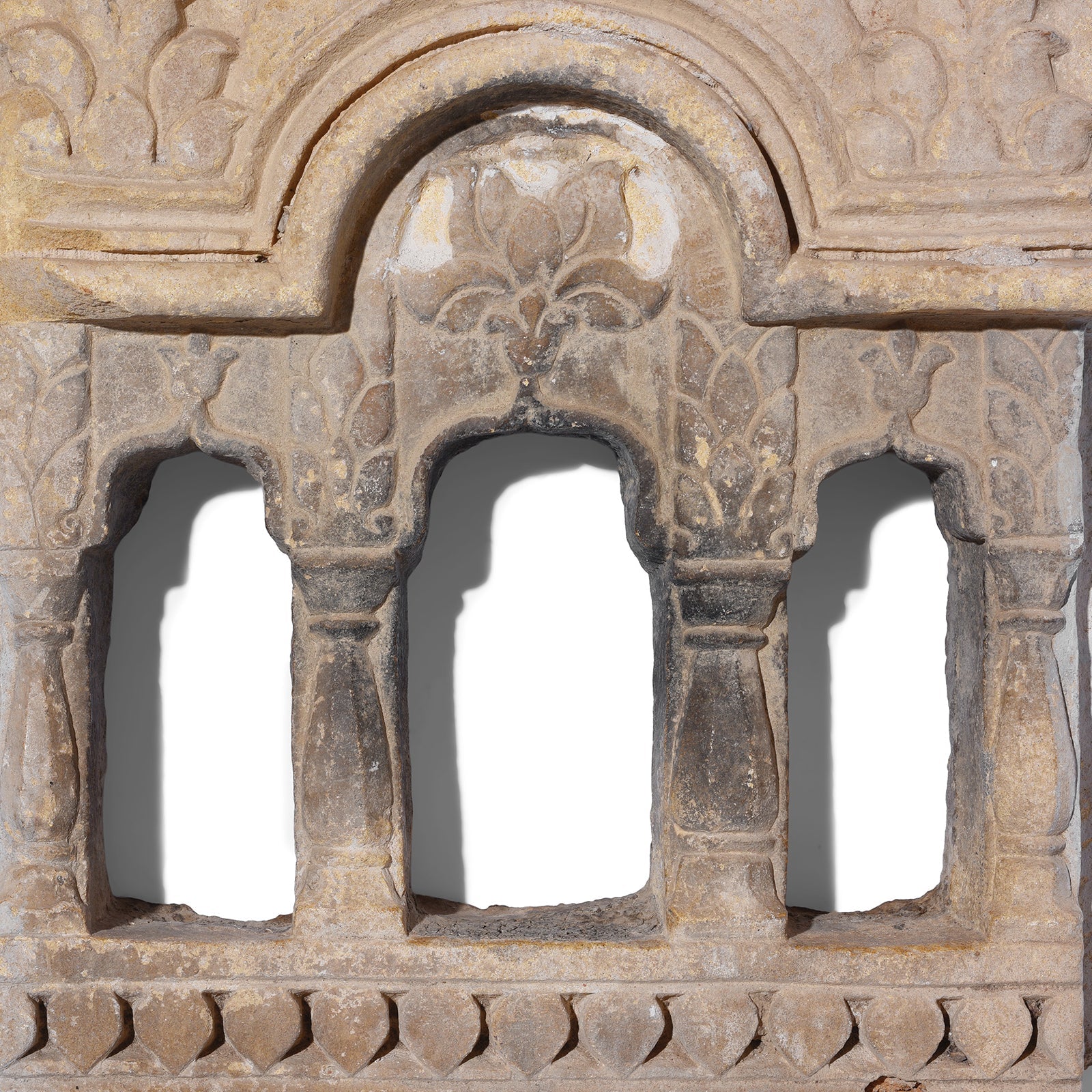 3 Way Stone Lamp Niche From Jaisalmer - 19th Century