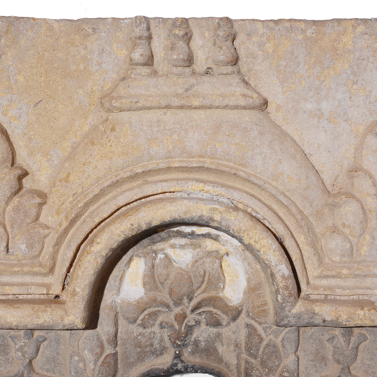 3 Way Stone Lamp Niche From Jaisalmer - 19th Century