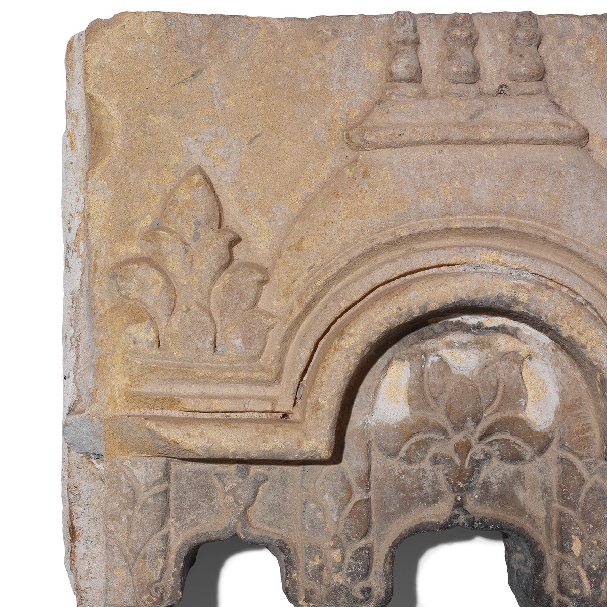 3 Way Stone Lamp Niche From Jaisalmer - 19th Century