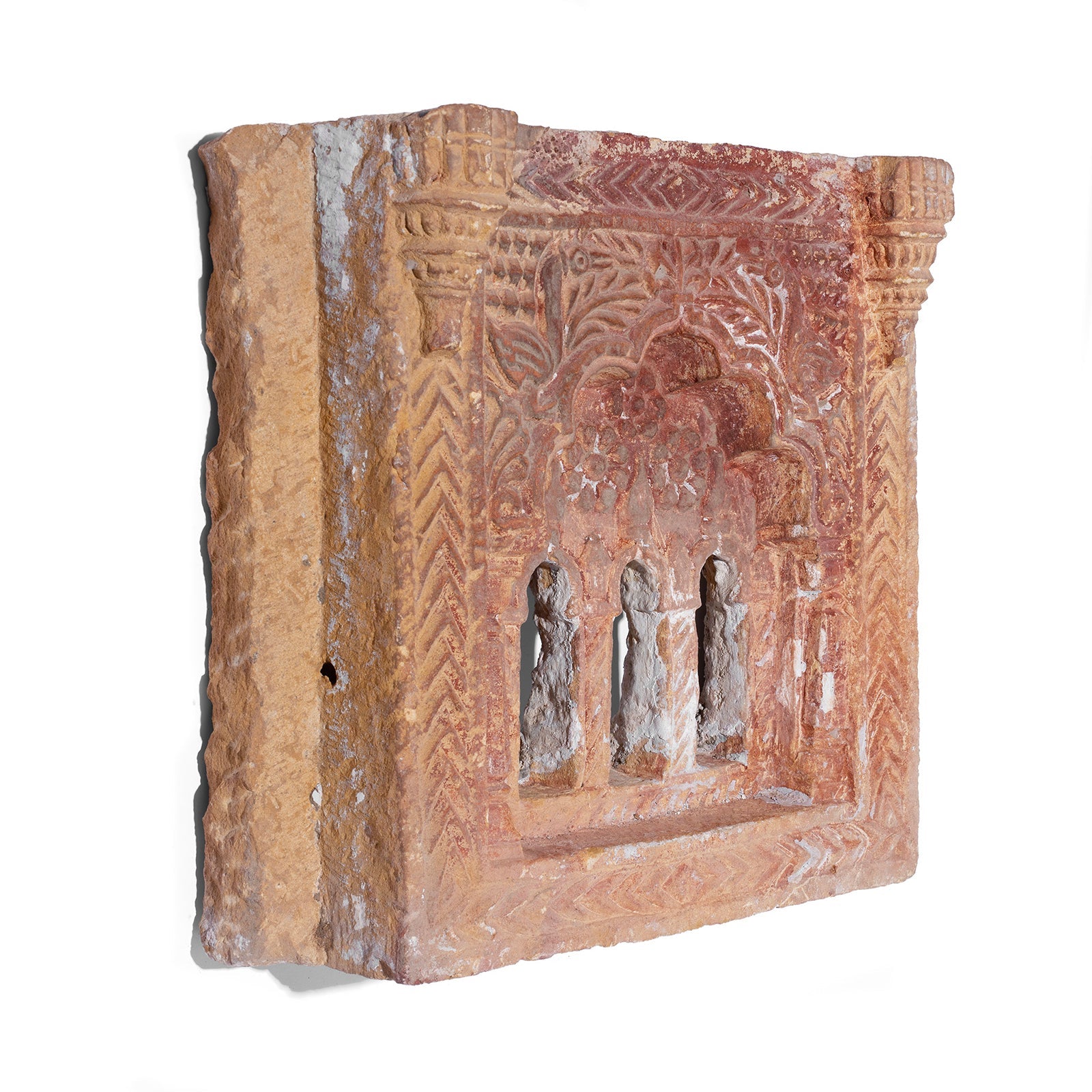 Old 3 Way Stone Lamp Niche From Jaisalmer- 19th Century