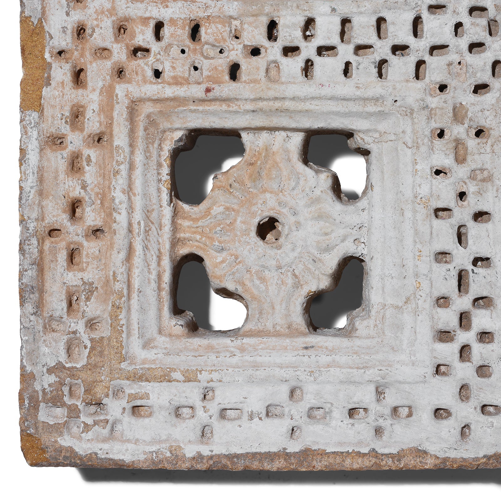Painted Stone Panel From Jaisalmer - 19th Century