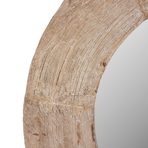 Round Reclaimed Wood Mirror