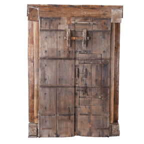 Limed Teak Kutchi Door And Frame - 19th Century