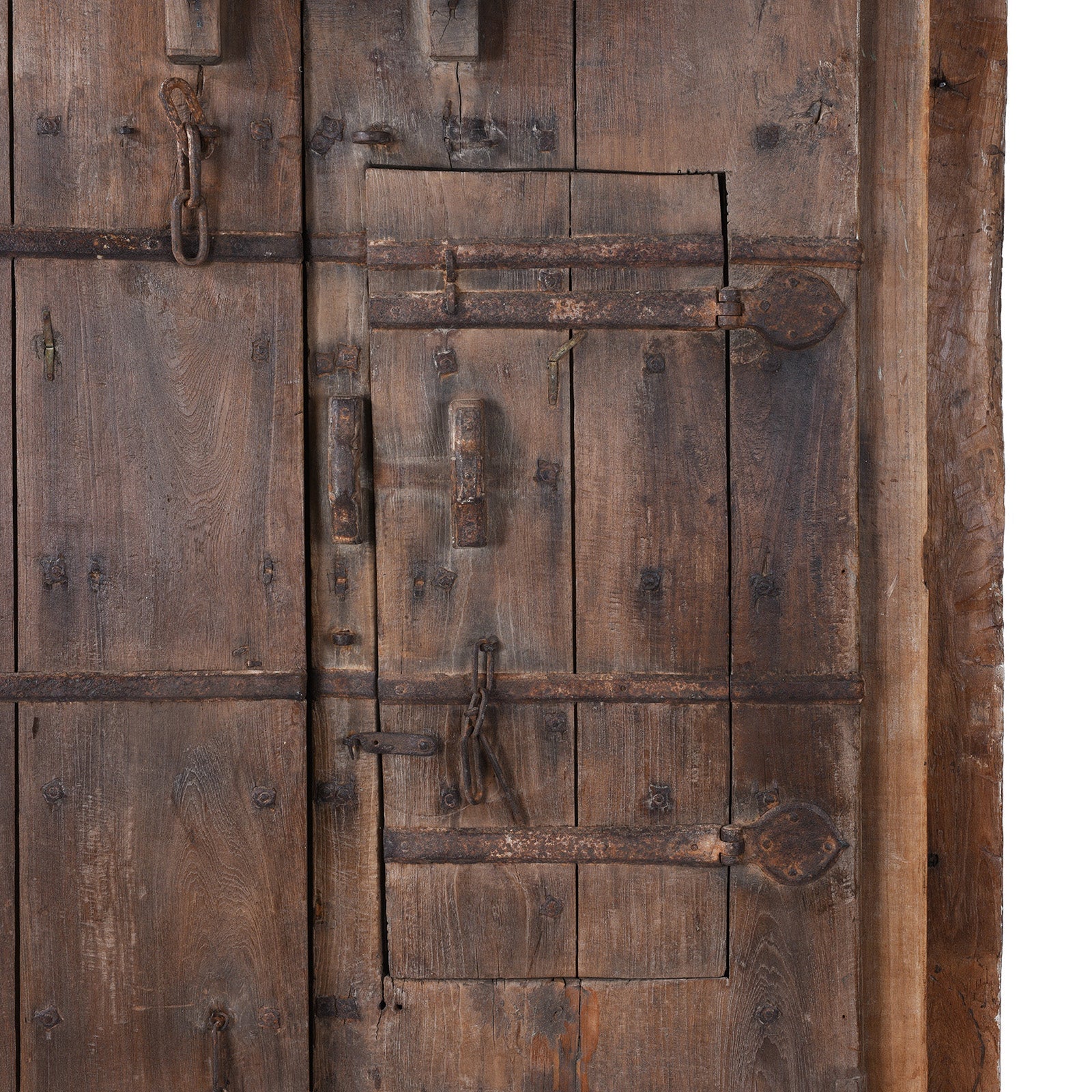 Limed Teak Kutchi Door And Frame - 19th Century
