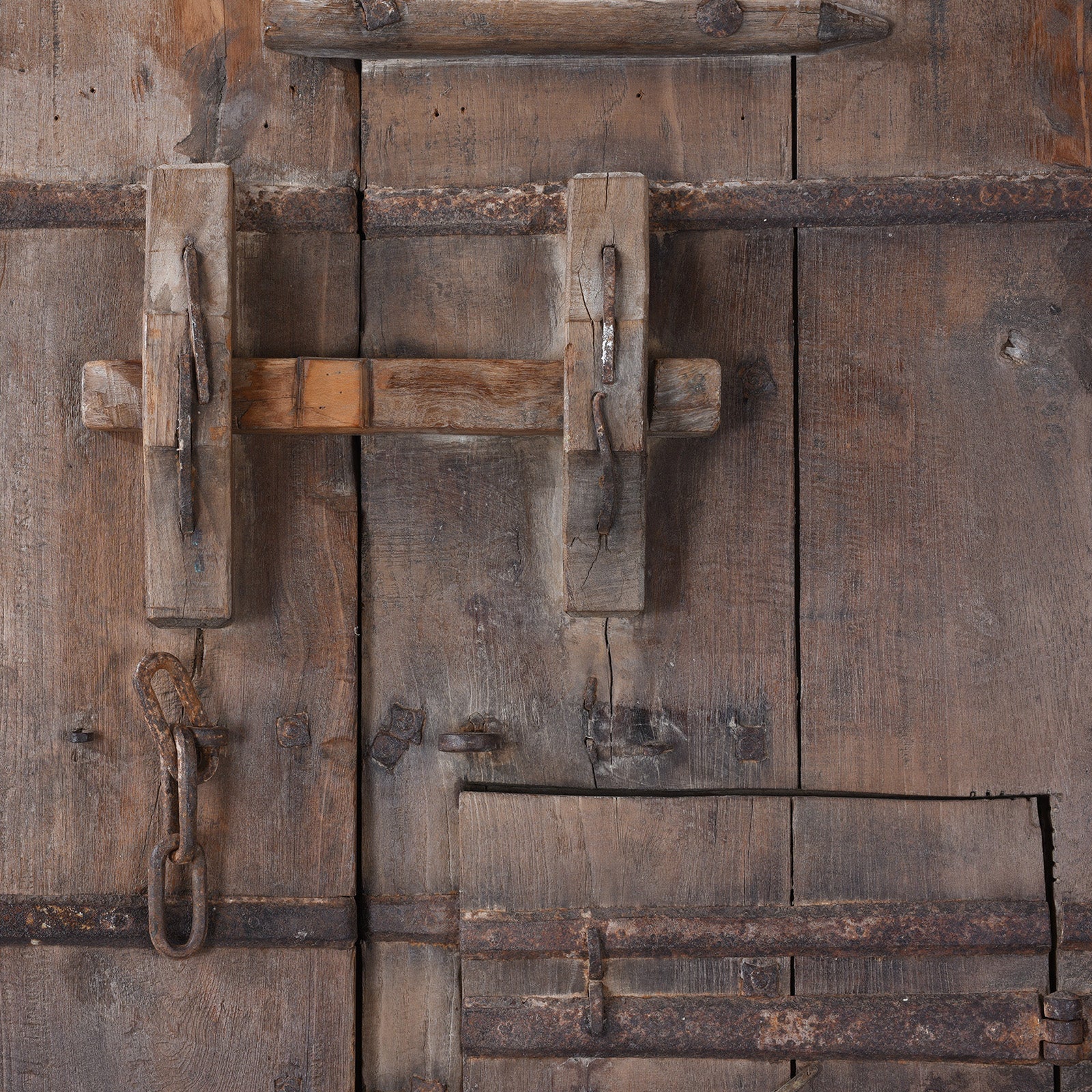 Limed Teak Kutchi Door And Frame - 19th Century